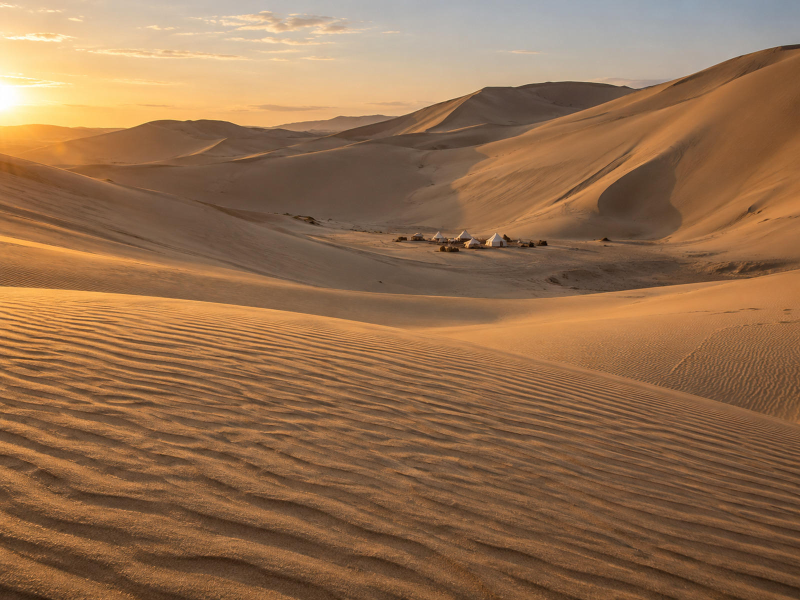 Campamento en el desierto de Huacachina